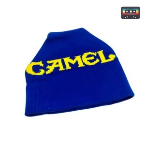 Camel Ski Hat Beanie Cap Blue Gold One Size